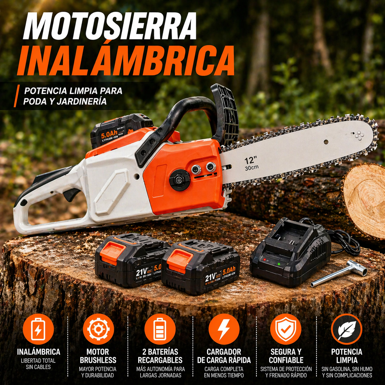 Motosierra inalámbrica ST espada 12 pulgadas
