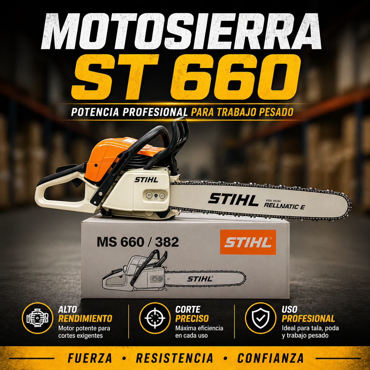 Motosierra ST 660 con Espada de 70CM + Obsequio de Aceite