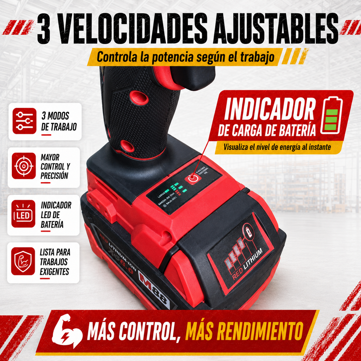 Llave de Impacto MW 800 Nm Inalámbrica con 2 Baterías + Maletín