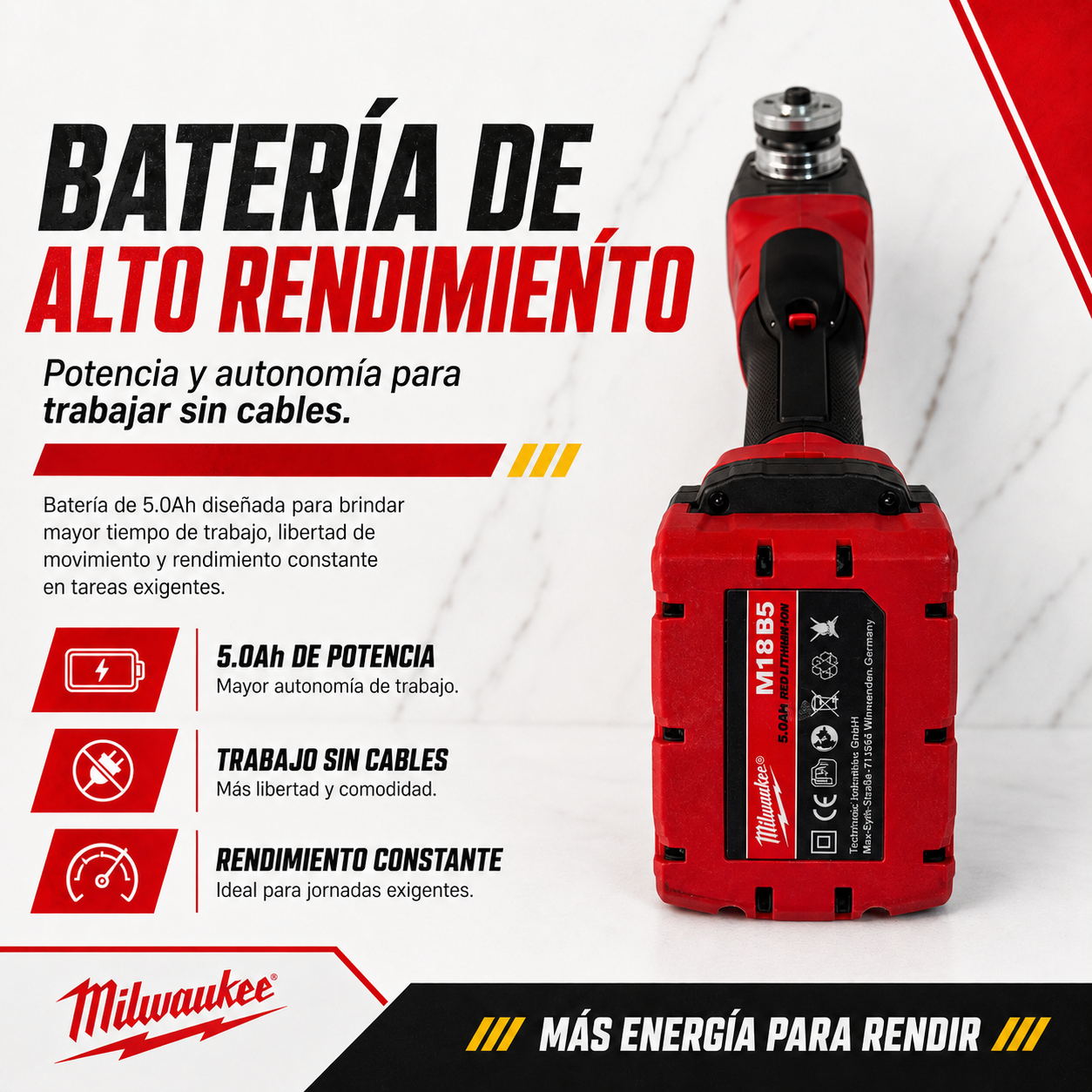 Pulidora MK 4.5” Inalámbrica 10.000 RPM con 2 Baterías + Maletín