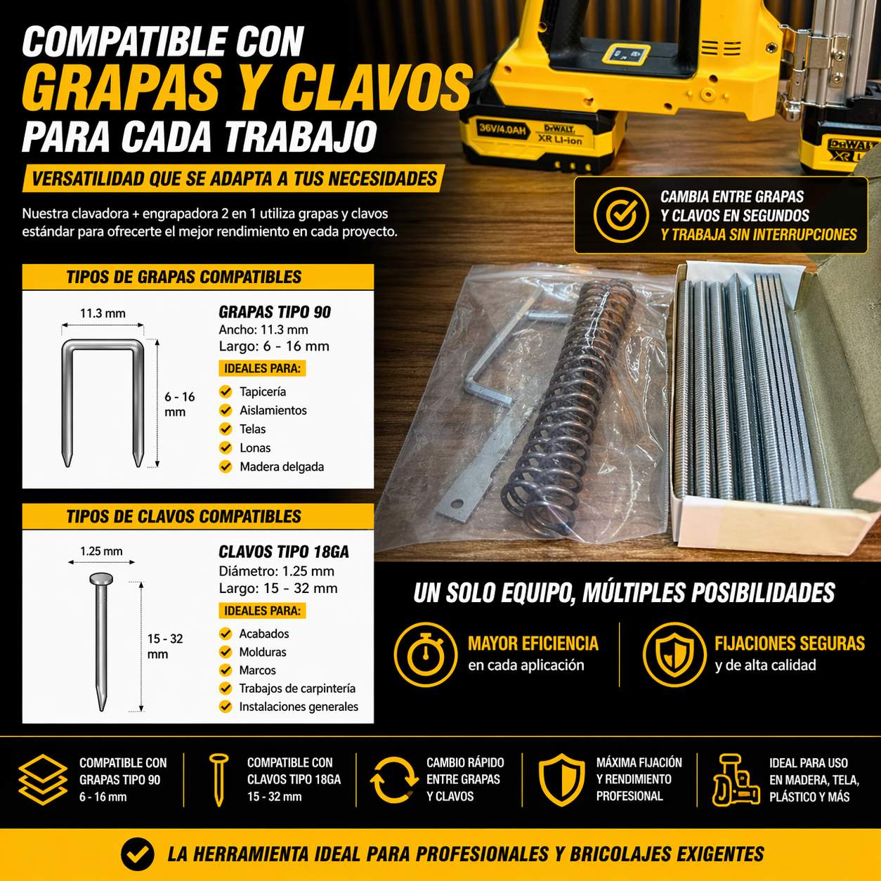 Clavadora y Grapadora 2 en 1 DW