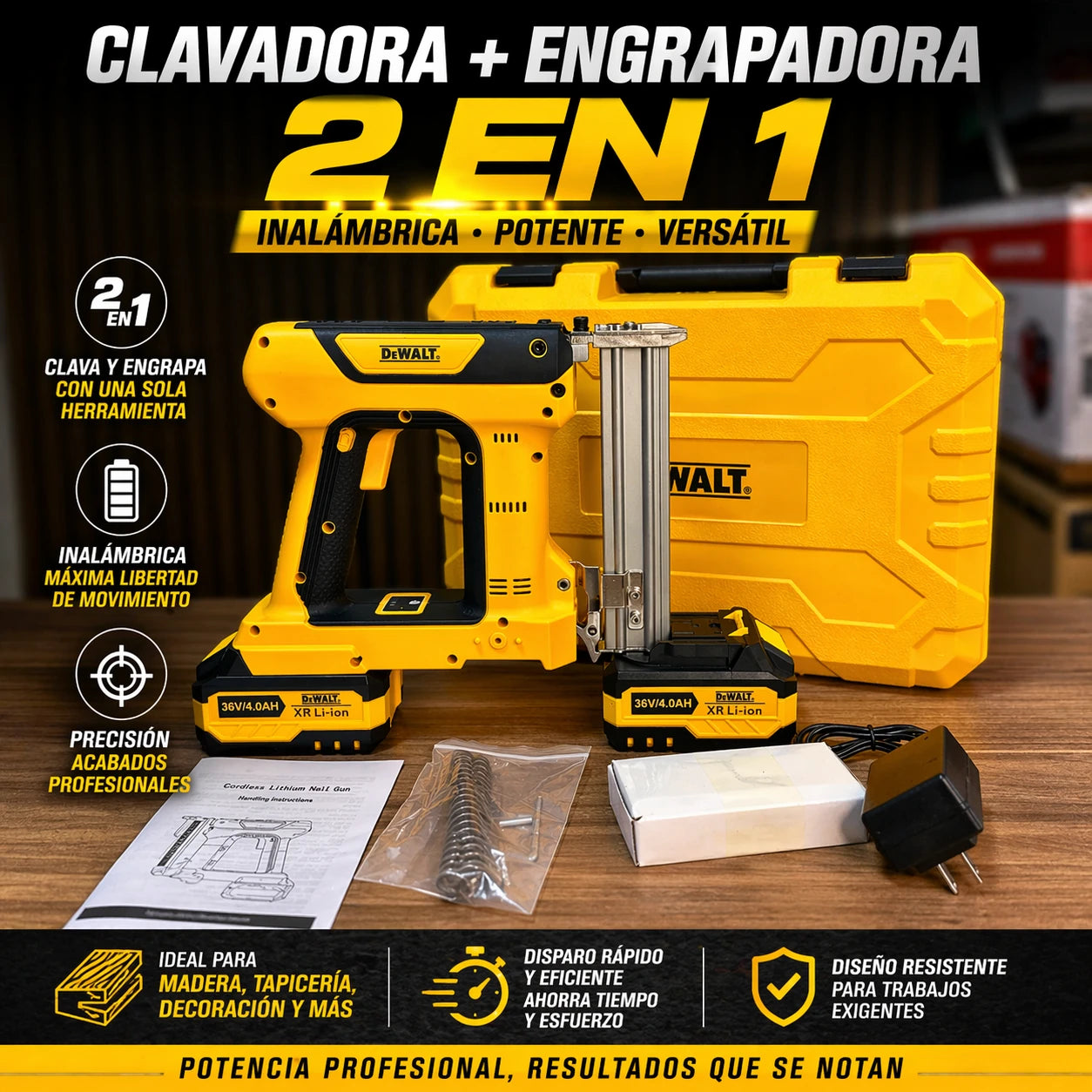 Clavadora y Grapadora 2 en 1 DW