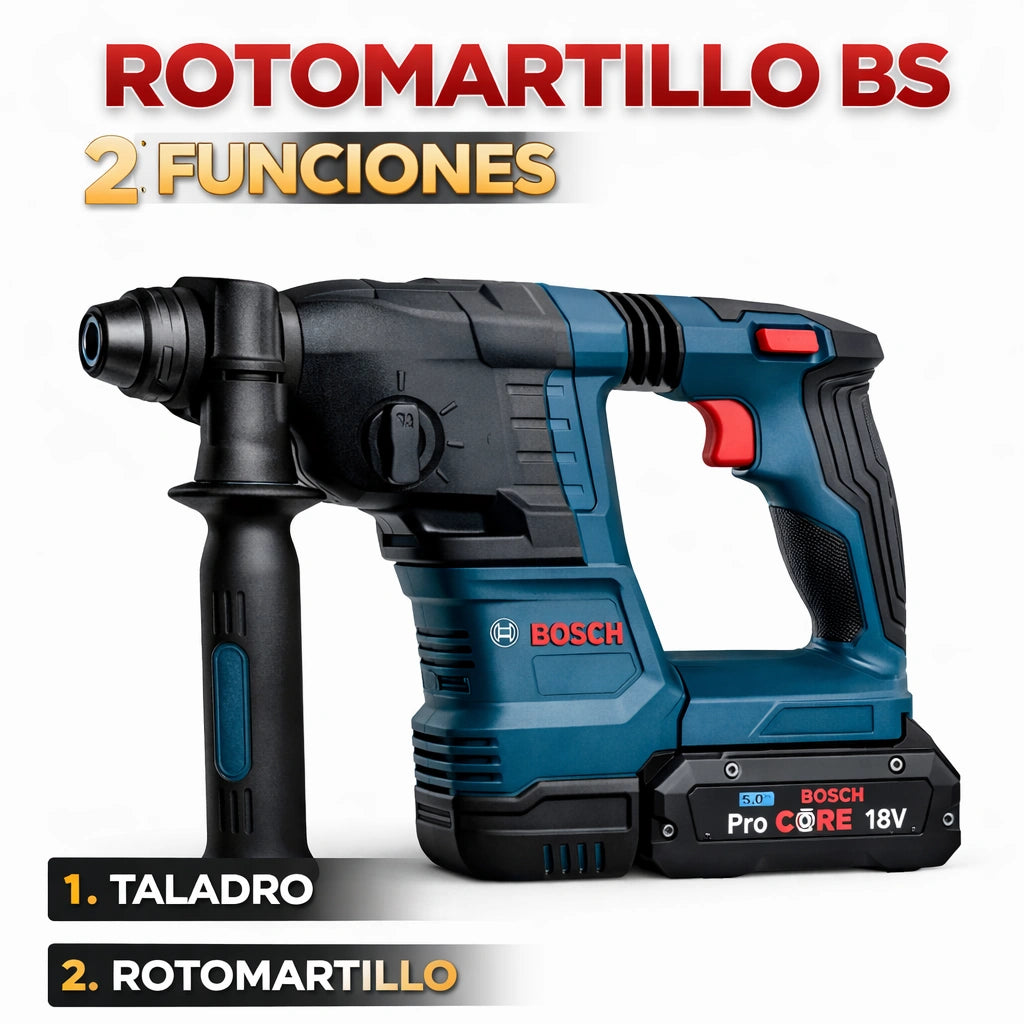 Combo 4 Herramientas Inalámbricas BS Profesional + 4 Baterías + Maletín