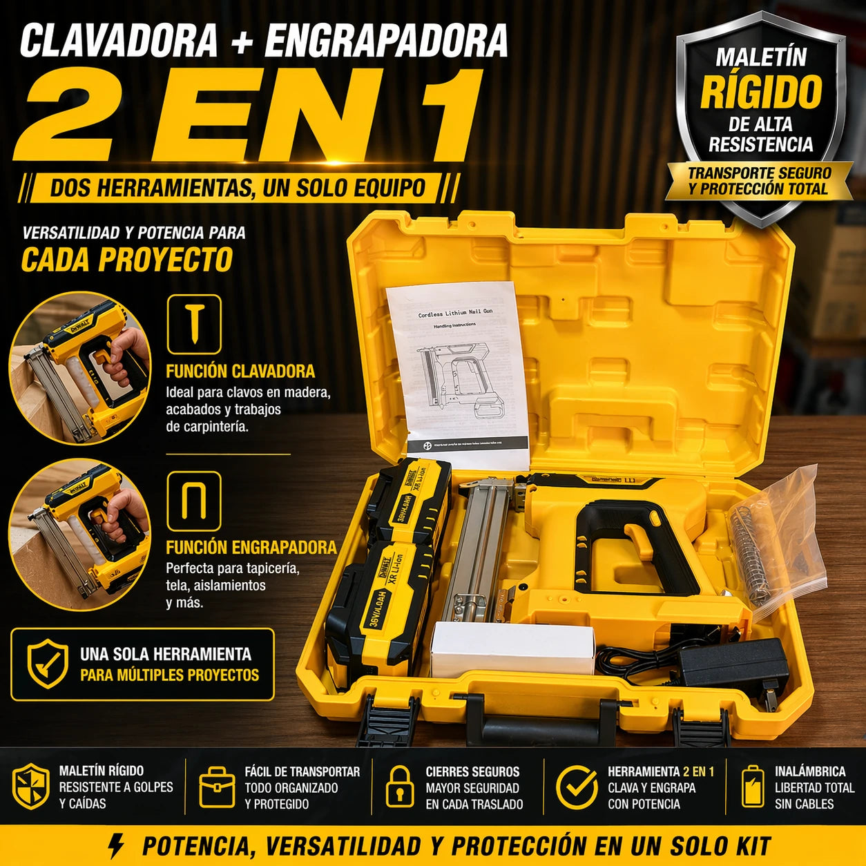 Clavadora y Grapadora 2 en 1 DW